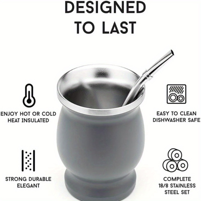 1Set Double-Wall Stainless Tea - Stainless Steel Straw ulasan dan harga