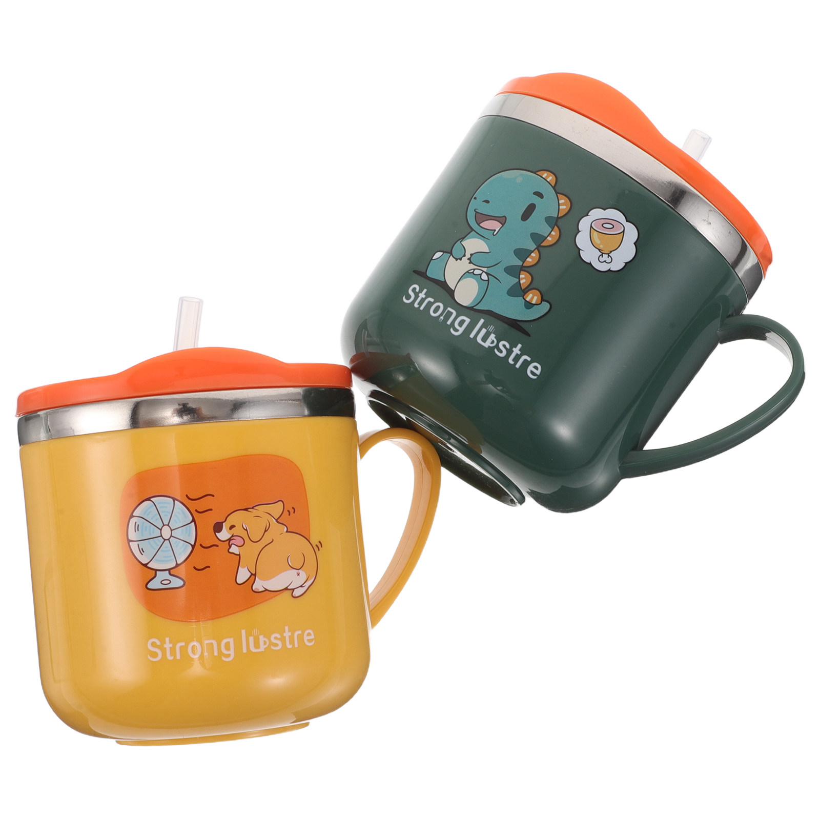 2Pcs Stainless Steel Kids Cups - Stainless Steel Straw ulasan dan harga