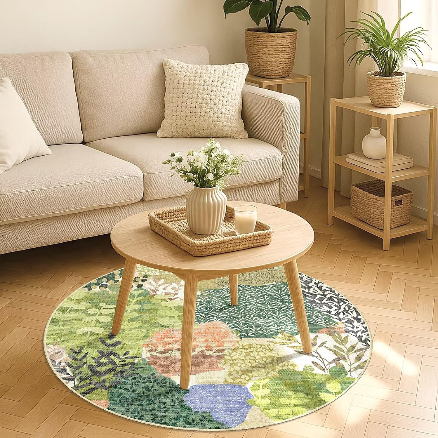 Stylish Boho Round Area Rug Gr - Sustainable Living Home ulasan dan harga